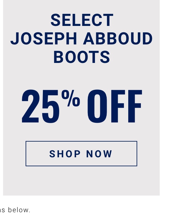 Select Joseph Abboud Boots 25% Off - Shop Now