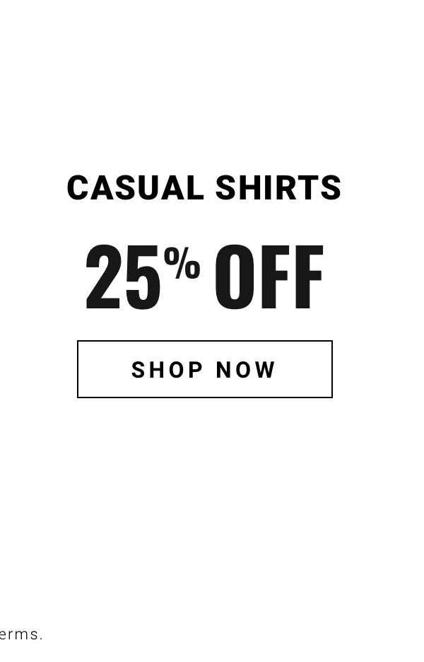 Casual Shirts 25% Off Shop Now