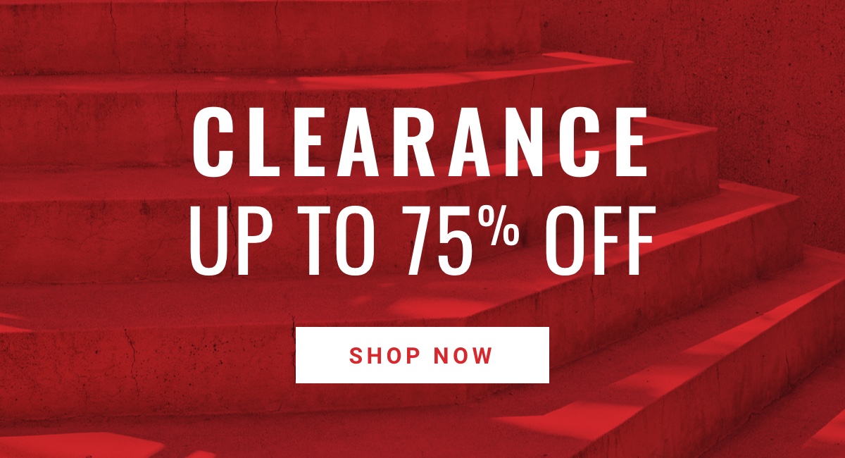Generic Clearance banner Up to 75% off original prices