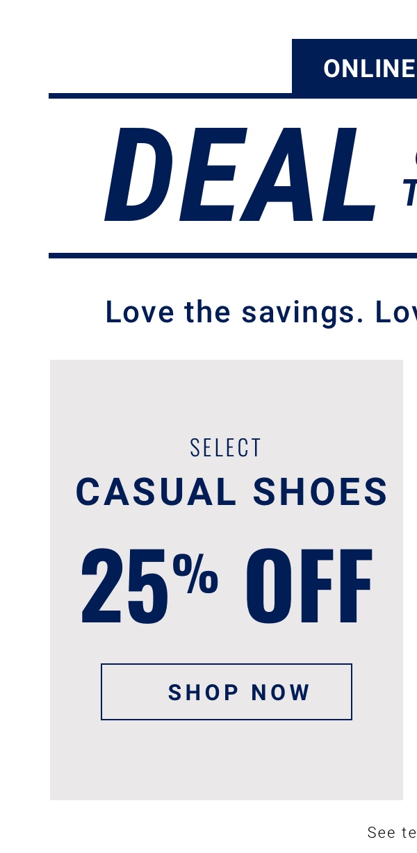 Deal of the Day  25% Off Casual Shoes