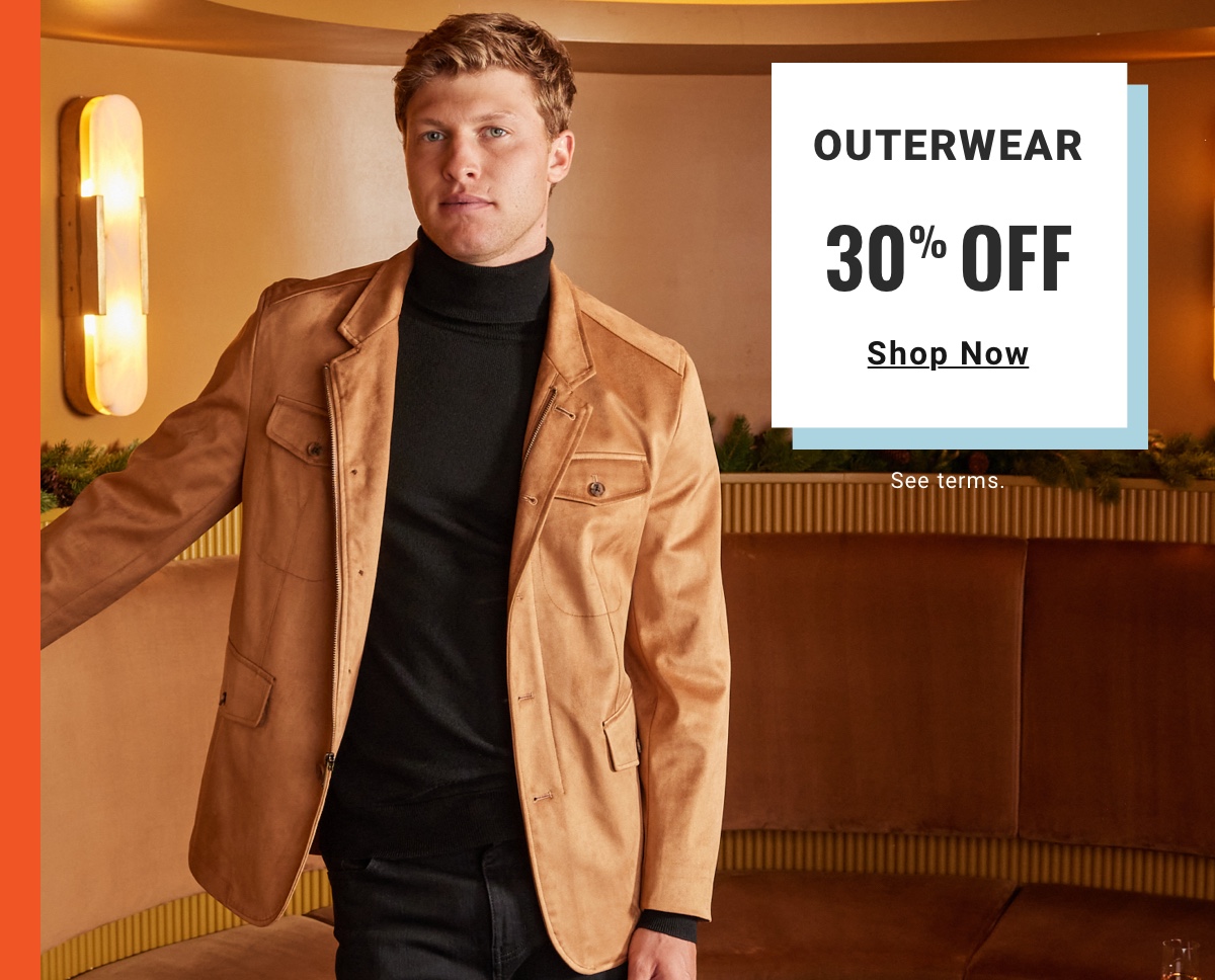 Versatile. On-trend. Comfortble. Meet your autumn MVP. Outerwear 30% Off Shop Now