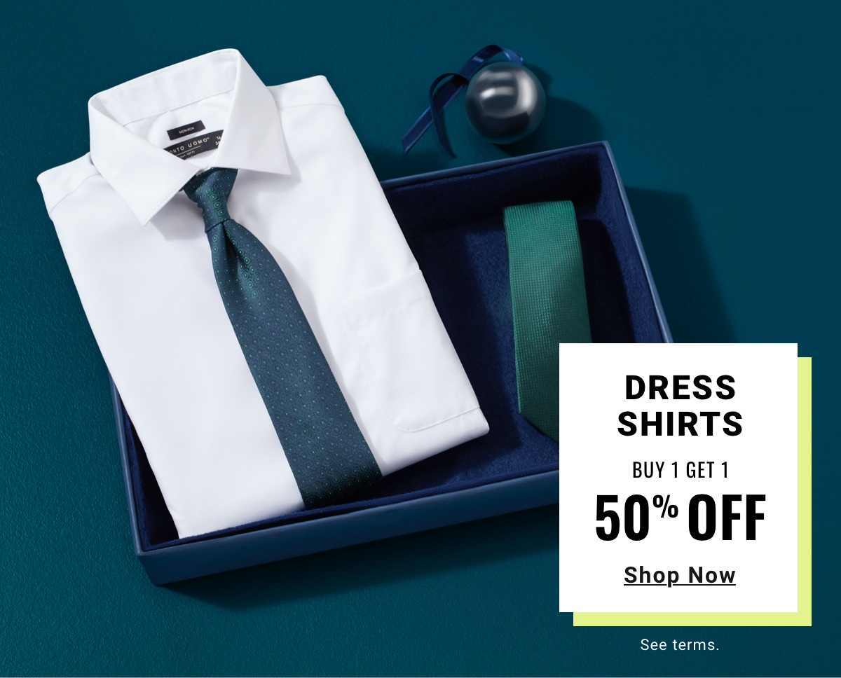 Dress Shirts Buy 1 Get 1 50% Off