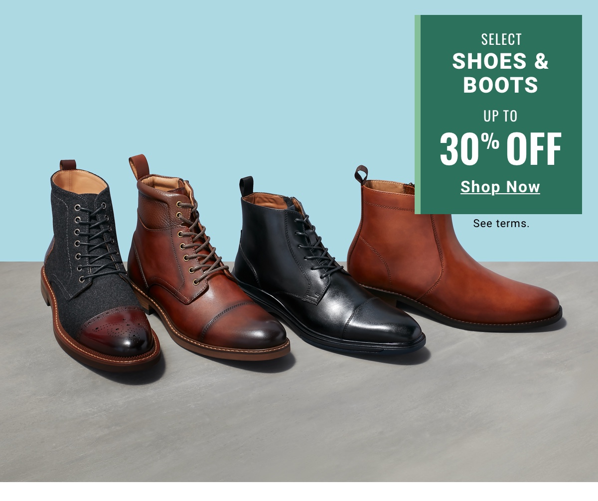 Select Shoes and Boots | Up to 30% Off