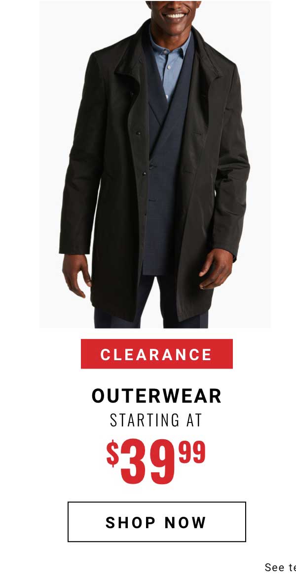 Clearance Outerwear Starting at $39.99