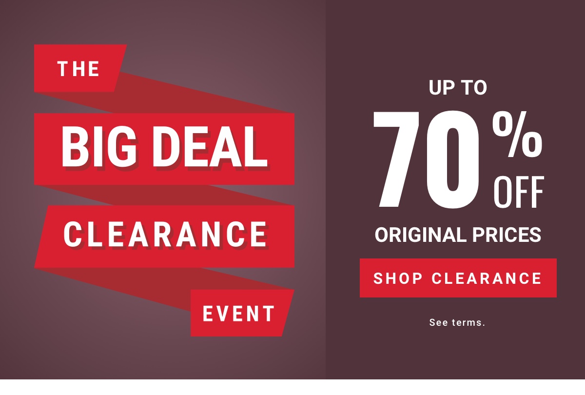 The Big Deal Clearance Event Up to 70% Off Original Prices - Shop Clearance