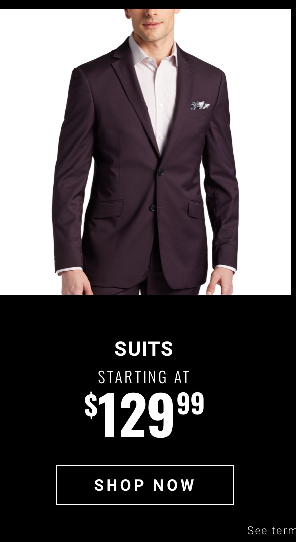 Suits Starting at $129.99