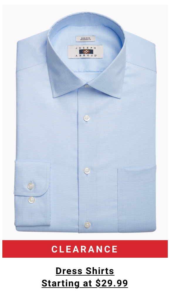 Clearance Dress Shirts Starting at $29.99