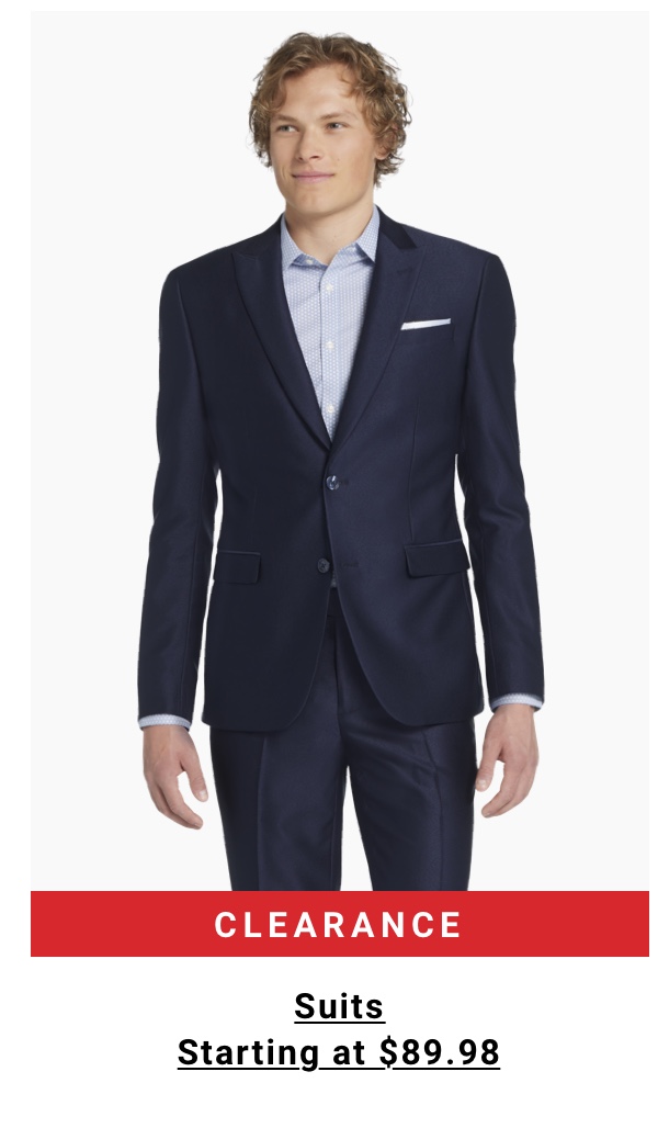 Clearance Suits Starting at $89.98. See terms.