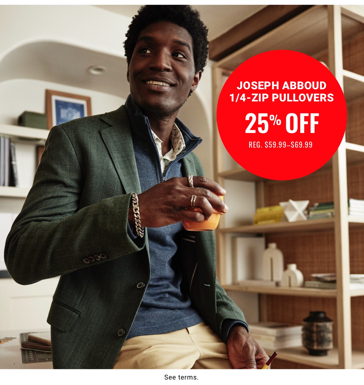 Joseph Abboud 1/4-Zip Pullovers 25% Off Reg. $59.99-$69.99 - Shop Now