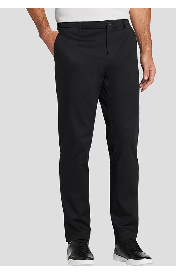 Black Solid AWEARNESS Kenneth Cole Modern Fit Performance Flex Chino