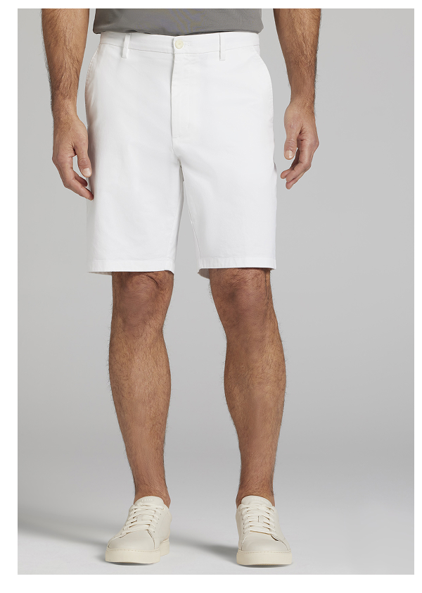 Bright White Joseph Abboud Fit Comfort Stretch Flat Front Shorts
