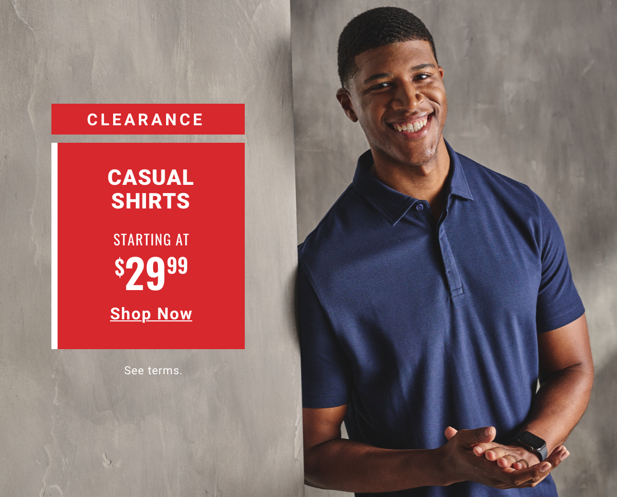 Clearance Casual Shirts Starting at $29.99