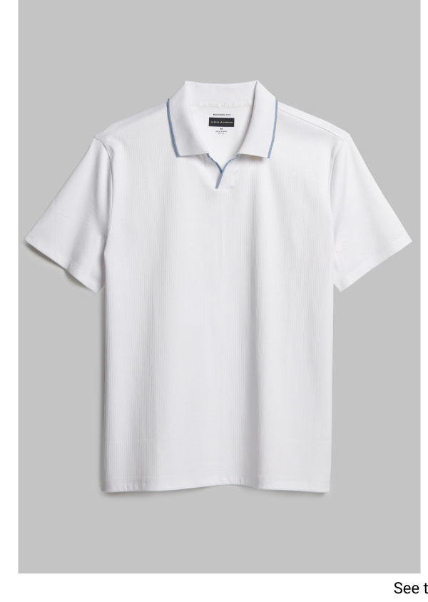 JOSEPH ABBOUD POLO SHIRTS WHITE